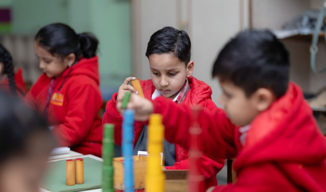 Children developing communication skills in the classroom